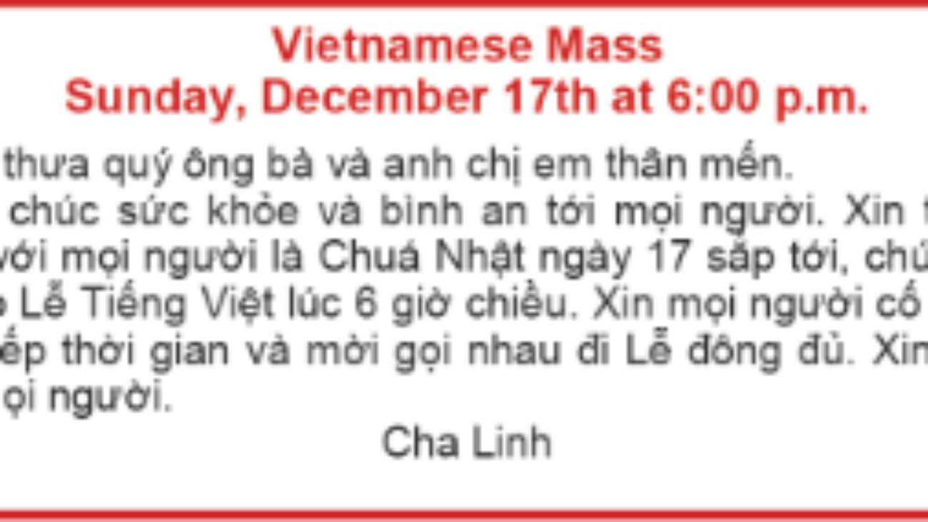 Vietnamese Mass